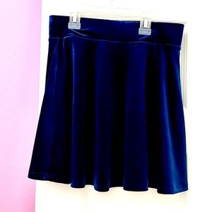 Forever 21 blue velvet fit and flare skirt